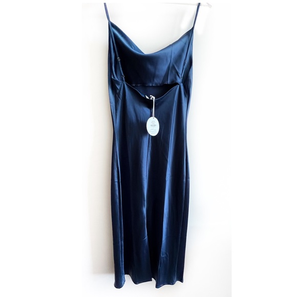 Petal and Pup Satin Finish Slip Dress in Dark Blue Navy - Picture 4 of 4